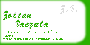 zoltan vaczula business card